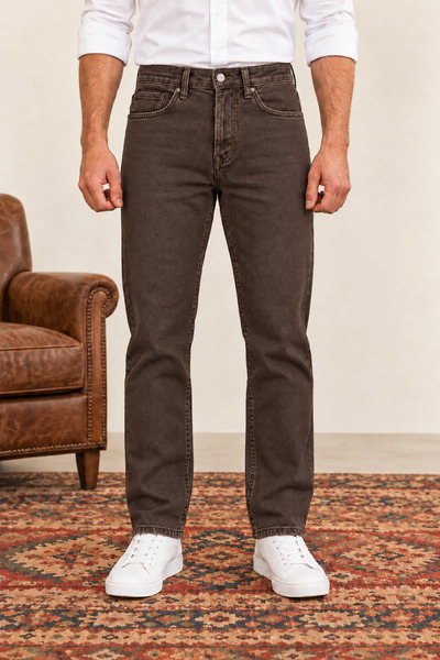 ElitWear Erkek Regular Kalıp Boru Paça Likralı Kot Pantolon