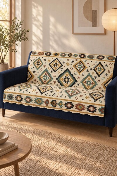 ALANUR غطاء أريكة مخملي متعدد الأغراض مع إسفنج مضاد للانزلاق 165x215 سم غطاء سرير قابل للطي بوهيمي حديث غطاء طاولة للنزهات ALK5