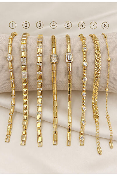 GOSEA Kadın 14K Gold Çelik Bileklik Kararma Solma Yapmaz Zarif Şık Modern Min...