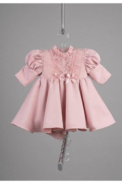OEM Rochita eleganta de ocazie pentru fetite, 3-6 luni ,culoarea roz pudra
