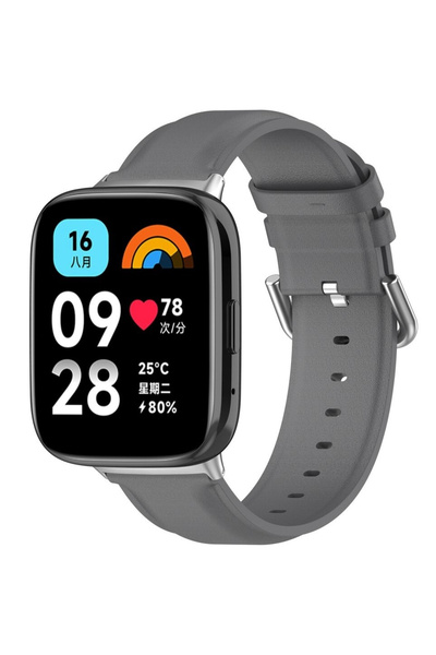 XGSM Curea din piele pentru Xiaomi Redmi Watch 3 Active, Gri