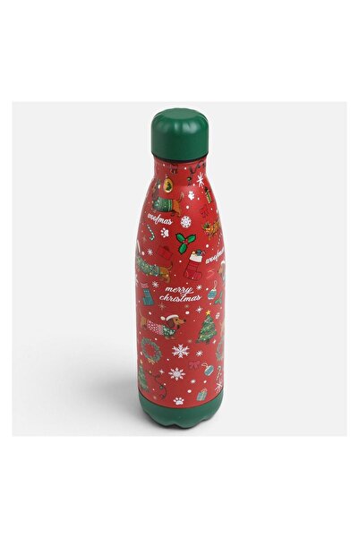 OEM Sticlă Termos de Crăciun Roșu cu Modele 500 ml – Termos de Crăciun pentru...
