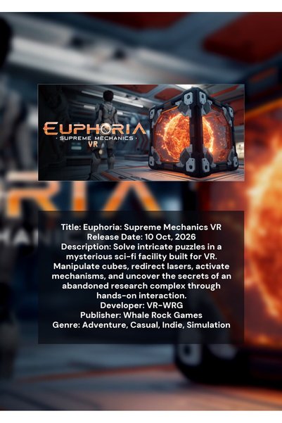 OEM Плакат с инфографика Еуфория: Върховни VR механики, VR игра, 250гр картон...