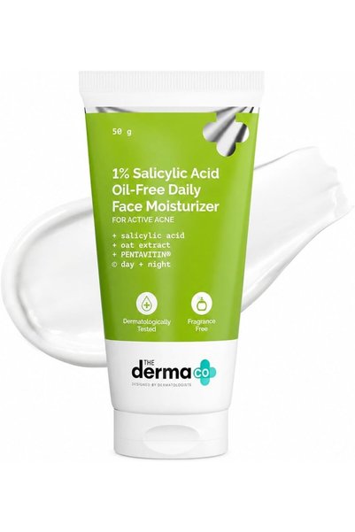 The Derma Co مرطب للوجه خالٍ من الزيوت بحمض الساليسيليك 1٪ لعلاج حب الشباب ال...