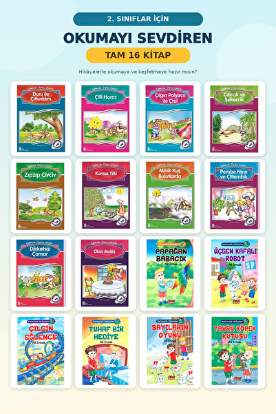 Ata Yayıncılık 2. Sınıf Hikaye Kitabı Seti 16 Kitap - 32-48 Sayfa , Resimli, Okumayı Sevdiren, Okuma Alışkanlığı Kazandıran Çocuk Kitapları