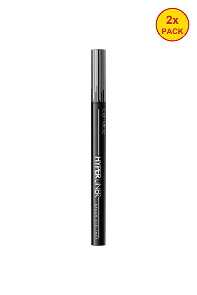 Essence 2x PACK Hyper Liner Brush Eyeliner 010 – Classic Black, Catrice