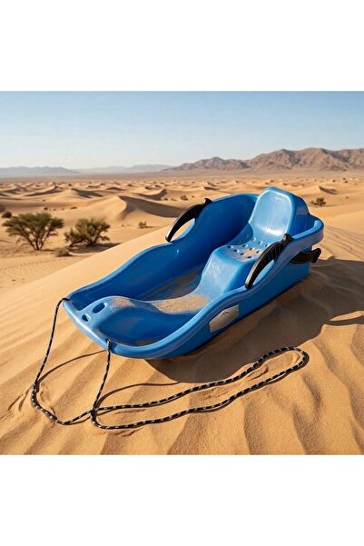GENERAL Heavy-Duty Snow Sled Toboggan Light Blue with Pull Rope