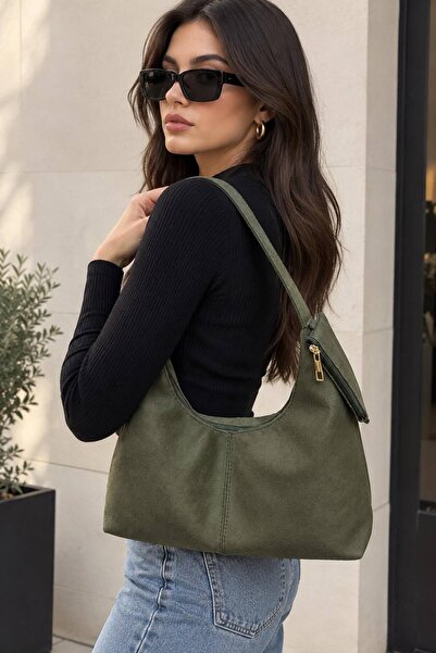 GlowSa Women's Suede Pocket Shopper Hand and Shoulder Bag - Soft Form Vintage...