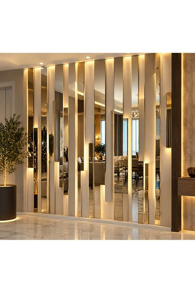 TASARIM TABELA Dekoratif Şerit Ayna Pleksi Duvar Süsü 2.5×100cm ( Yapışkanlı)...