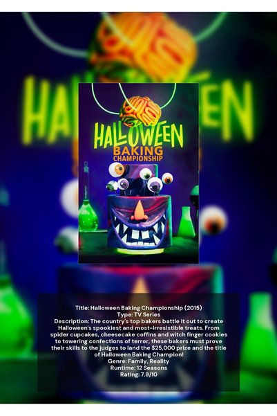 OEM Poster Infografic Campionatul de Copt de Halloween, Retete Si Secrete, Ca...