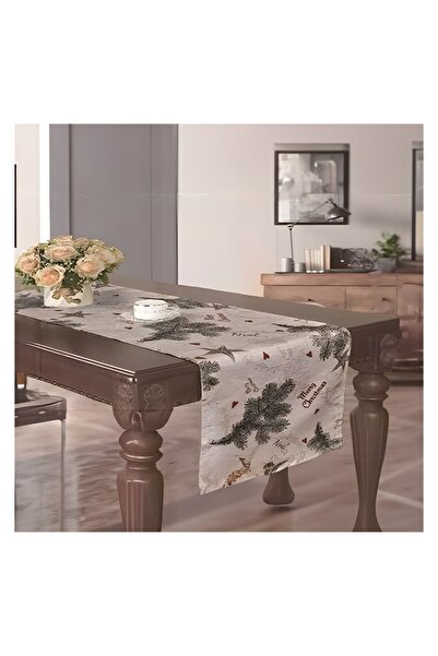 OEM Runner Decorativ de Crăciun Gri Bej Brad Stele "Merry Christmas" 160x35 cm