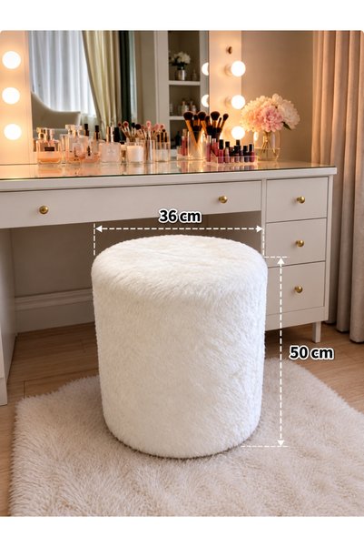 WOOLY LIFE PUF Peluş Çok Amaçlı Dekoratif Puf koltuk Dekoratif Puf koltuk