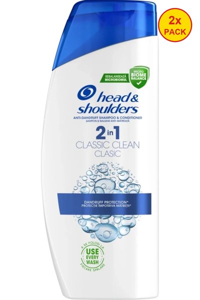 Head & Shoulders 2x PACK SHAMPOO 500ML 2 IN 1 CLASSIC CLEAN