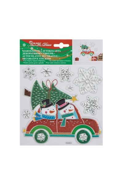 OEM Autocolante Decorative de Crăciun Masina Om de Zăpadă Brad Fulgi 18x23cm,...