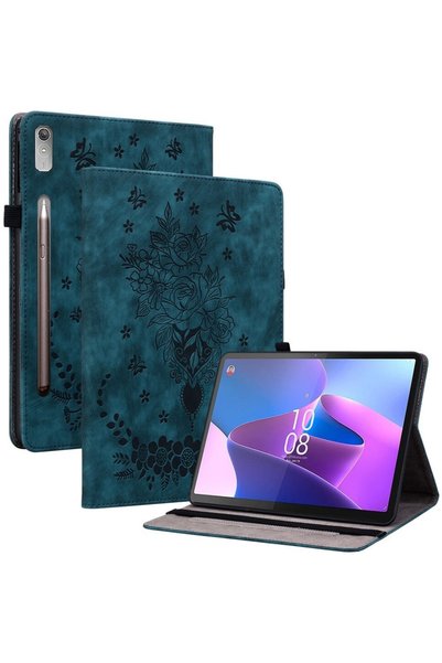 XGSM Husă Lenovo Tab P12, Trandafiri și Fluturi, Albastru