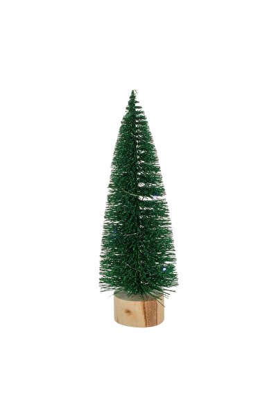 OEM Brad Decorativ Verde cu LED Multicolor & Glitter de Crăciun 24cm, Decor L...