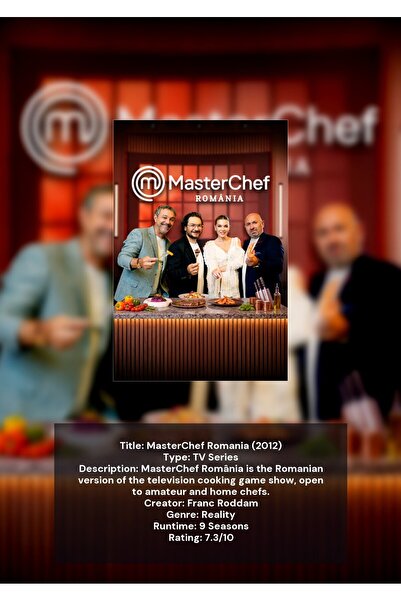 OEM Poster Infografic MasterChef Romania, Design Culinar, Carton 250g, A4