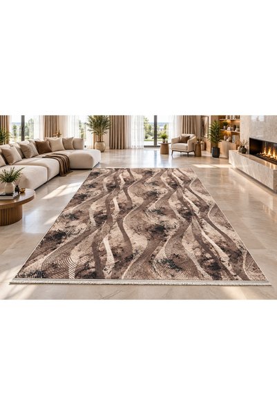 Novaprime.ro Covor antiderapant ondulat bej-cappuccino 200x275