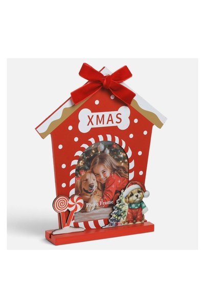 OEM Rama Foto de Crăciun in Forma de Casuta pentru Animale de Companie 17x3x20cm