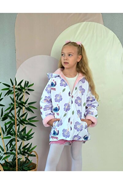 renkli diyar Girls' Coat Waterproof Welsoft Plush Insulated Hooded Coat