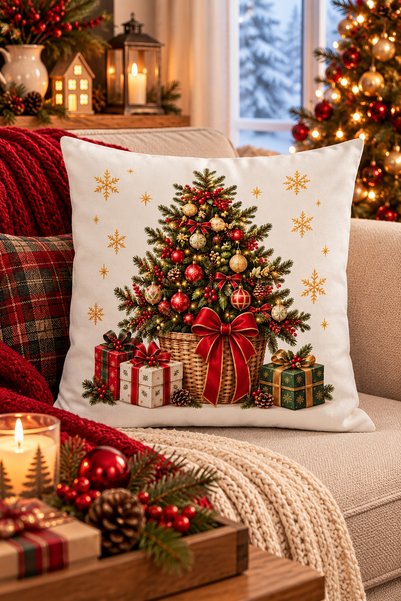 Bertille Home Christmas Series Double-Sided Digital Printed Throw Pillow Cove...