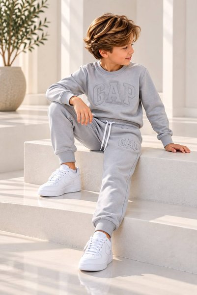 Jolly Kids Boy's Embroidered Sweatshirt Winter Set