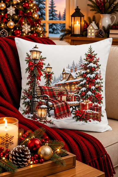 Bertille Home Christmas Series Double-Sided Digital Printed Throw Pillow Cove...