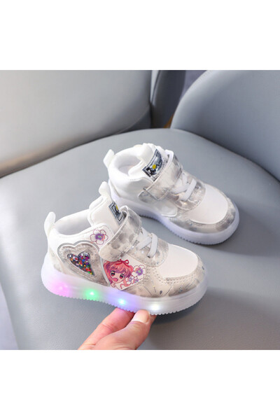 Superbaby Adidasi cu luminite pentru FETE - Cutie cadou, modele diverse, 1 buc