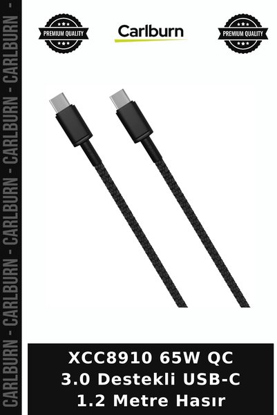 Carlburn XCC8910 65W QC 3.0 يدعم USB-C بطول 1.2 متر من القش، ملحق محمول للهات...