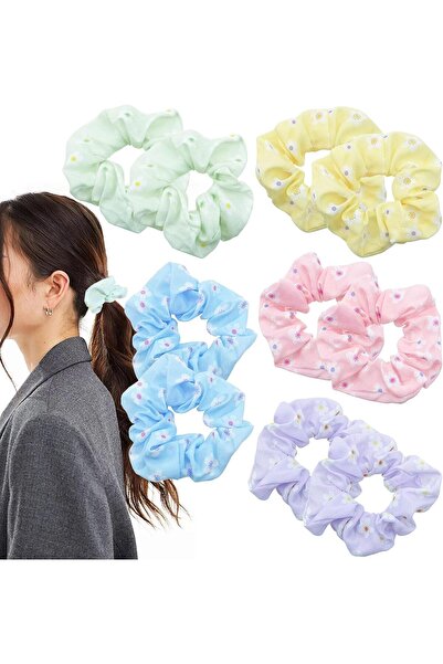 KASTWAVE 10 PCS Premium Silk Scrunchies for Women and Girls, Soft Elastic Hai...