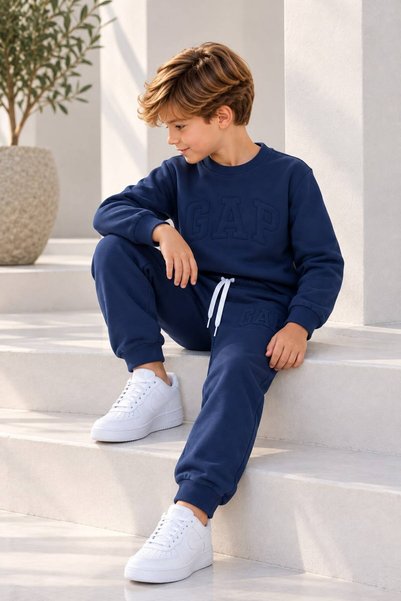 Jolly Kids Boy's Embroidered Sweatshirt Winter Set
