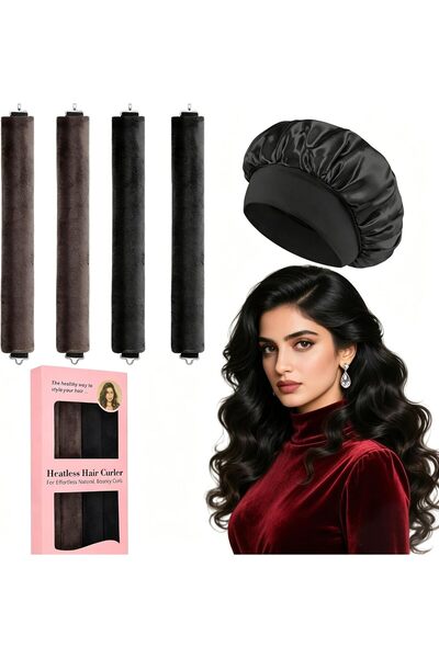 GENERAL Heatless Curls Overnight Hair Curlers with Satin Bonnet – 5Pack Curli...