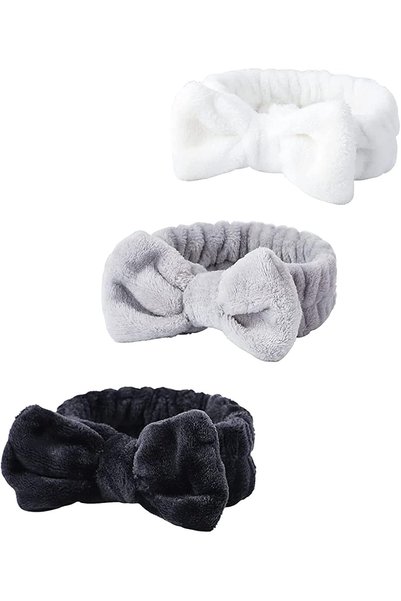 ASKIND Headband for Washing Face, 3Pcs Spa Bow Hair Band, Fluffy Makeup Headb...