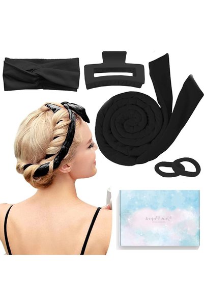 Tazweeq Heatless Curling Headband, Overnight No-Heat Wave Set for Long Hair