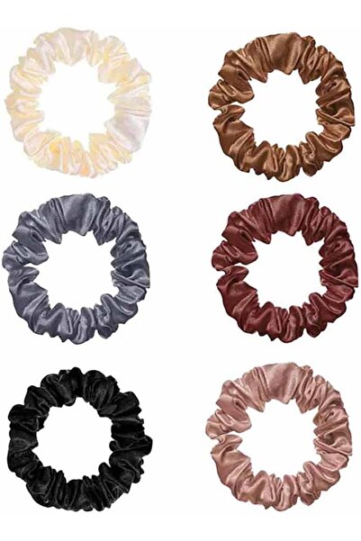 SOWUGI Satin Hair Scrunchies Silk Ponytail Holder Elastic 6pcs Hair Bands Hai...