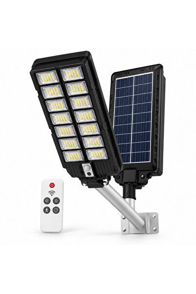 Jortan Lampă solară LED pentru exterior, model 2400, cu telecomandă și suport