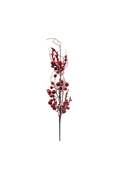 OEM Crenguta Decorativa de Crăciun Pomusoare Roșii Frosty 77 cm – Atmosferă F...