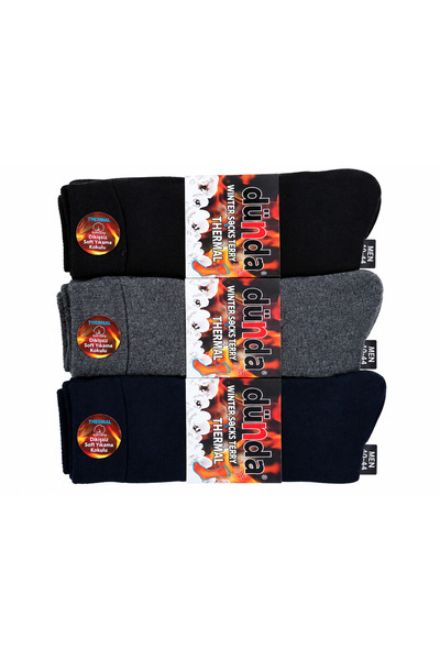 Dündar Turkish Winter Long Socks Men's Dondar Terry Thermal Padded Cold-Proof...