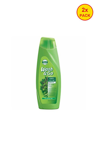 OEM Pachet de 2 șampon Wash&Go pentru păr gras cu extract de plante, 180 ml