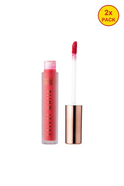 MUA Makeup Academy Двойна опаковка кадифено матово течно червило – Razzleberry