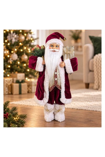 OEM FIGURA MOS Crăciun BORDO 45 cm – Decor Festiv pentru Casă și Brad