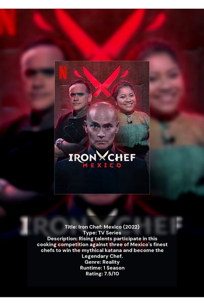 OEM Infographic Poster Iron Chef Mexico, Culinary Design, Cardboard 250g, A4