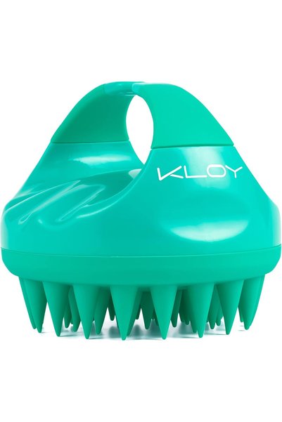 KLOY فرشاة شامبو لتدليك فروة الرأس مع شعيرات سيليكون ناعمة - أخضر