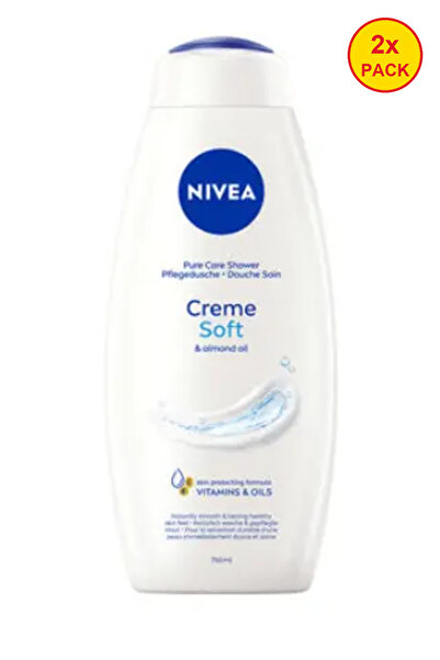 NIVEA Pachet de 2 Gel de duș Creme Soft cu Ulei de Migdale și Parfum Delicat ...