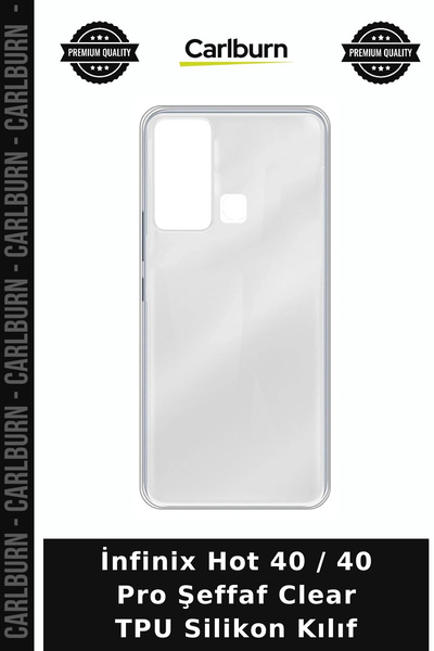 Carlburn حافظة من السيليكون الشفاف من مادة TPU لهاتف Infinix Hot 40 / 40 Pro،...