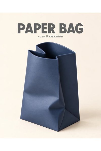 Pocket People Paper Bag Vazo & Organizer Kağıt Torba Formlu Dekoratif Vazo St...