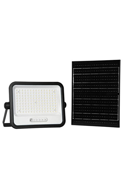 V-TAC 300W Solar Rechargeable LED Floodlight, 7-in-1 Color, IP65, Black