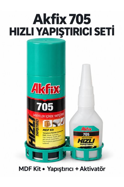 Akfix 705 MDF Kit Aktivatör Spreyli Hızlı Yapıştırıcı Seti