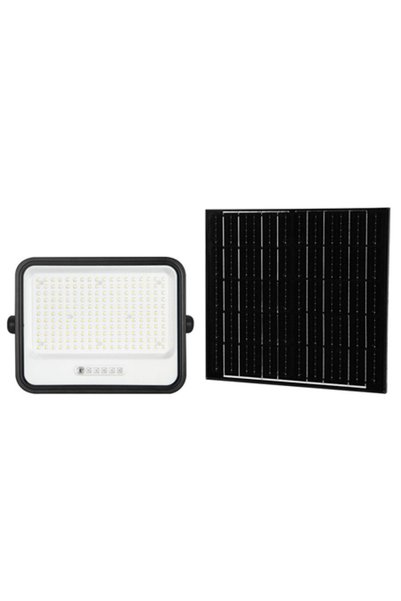 V-TAC Proiector LED reîncărcabil solar 7-în-1, 400W, Negru, IP65