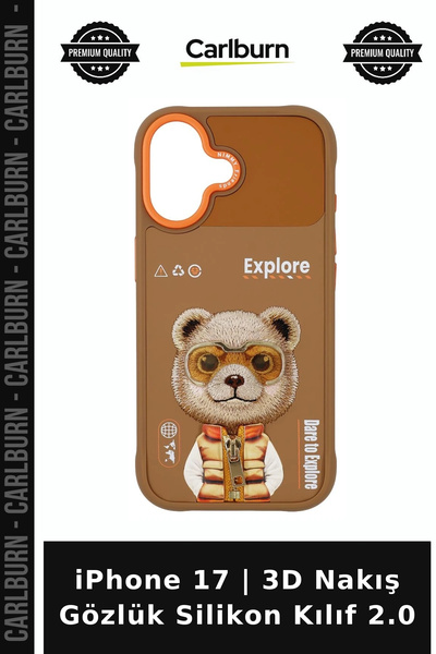 Carlburn iPhone 17 |   3D Embroidery Glasses Silicone Case 2.0 Sweet Option D...